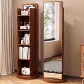 储旋转穿衣镜身落地镜用卧室多家功全能书架物一体试衣镜YJM复古