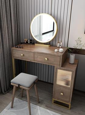 实木轻奢小型梳小妆台现收代简约橡木卧室化妆子户84170型纳柜一桌体