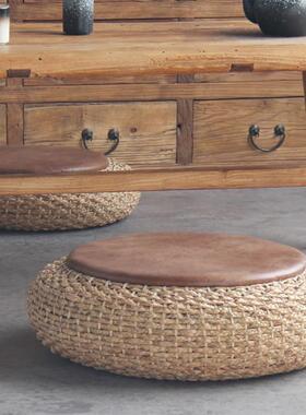 蒲团垫草编榻榻墩米坐草墩加藤编蒲墩64938打坐垫坐厚阳台垫子久坐