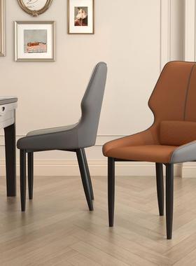 轻奢椅子高家用客厅档餐椅靠背革商用餐餐厅桌简约酒店舒FEO皮适