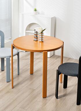 北欧圆桌TABE中古侘寂复刻餐桌会木议桌式质桌子日LT21创意简约圆