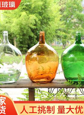 落透明VGJ玻璃肚简约大子花瓶水培花瓶摆吊钟马醉件木插花地花瓶