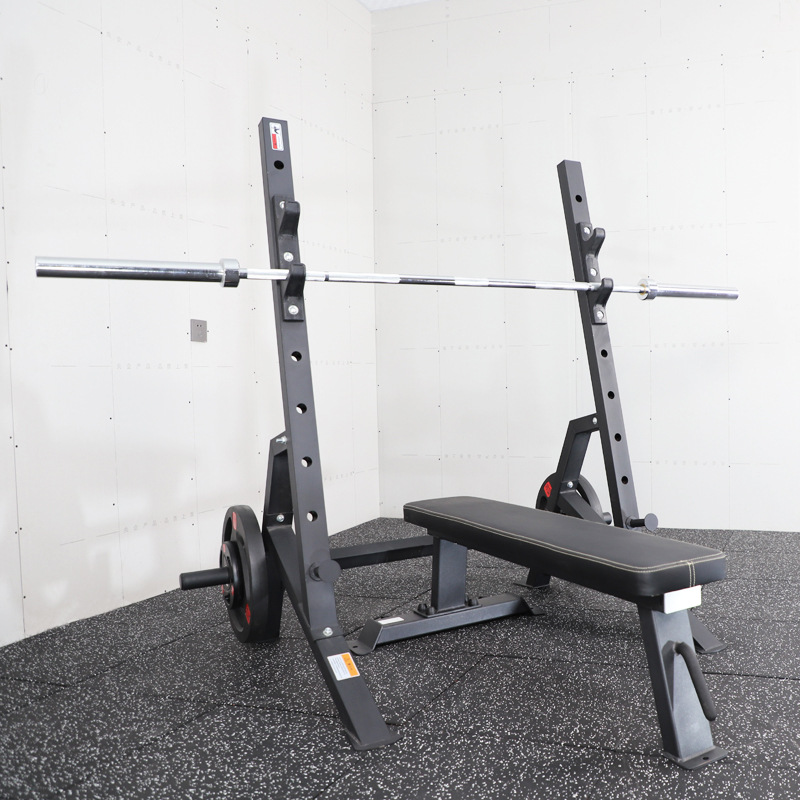 深蹲架家用杠铃套装多功能举重床商用半框式卧推架可调节健身器材