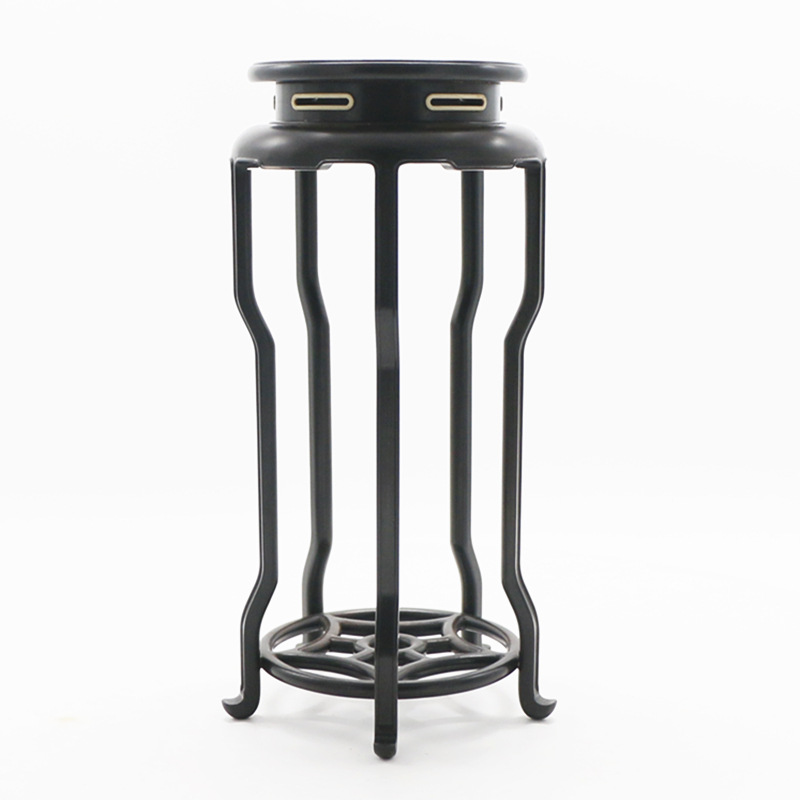 紫光檀榫卯圆形底座 黑檀花几高脚花架 花瓶盆景奇石底座厂家直销