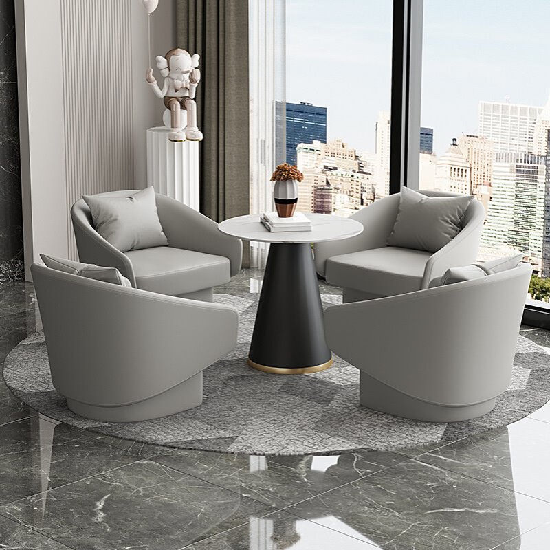 设计师酒店单人沙发椅商务接待桌椅组合酒店售楼处4S洽谈休闲沙发