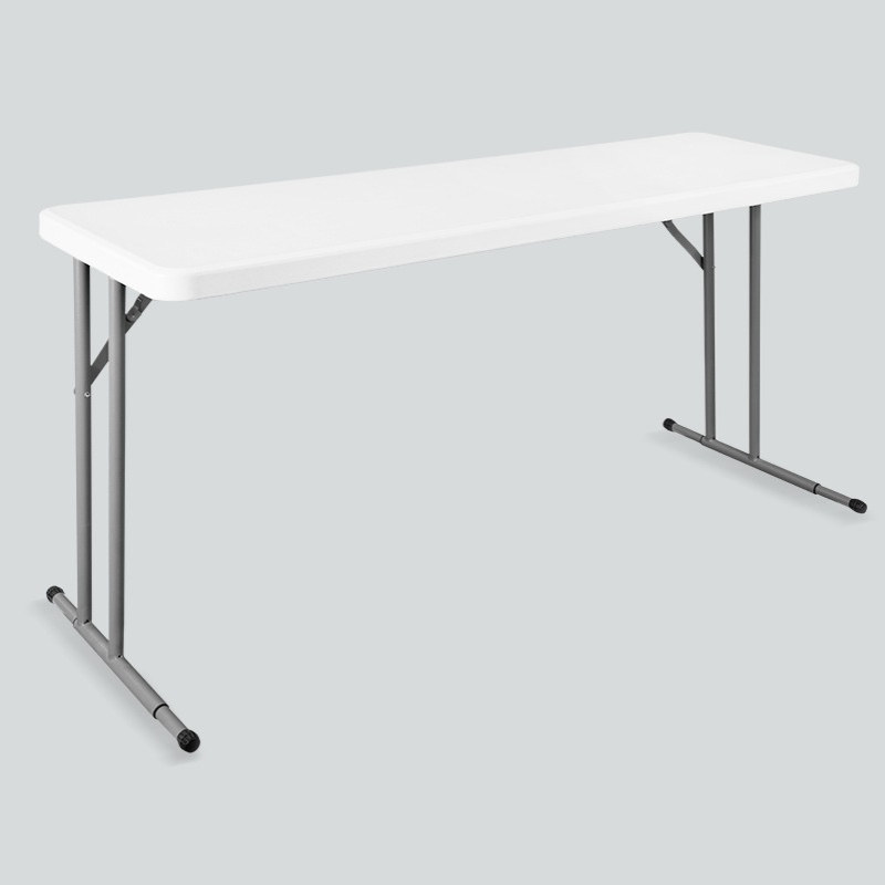 吹塑折叠会议桌152*45CM折叠窄桌HDPE塑料折叠桌小型简易培训桌椅