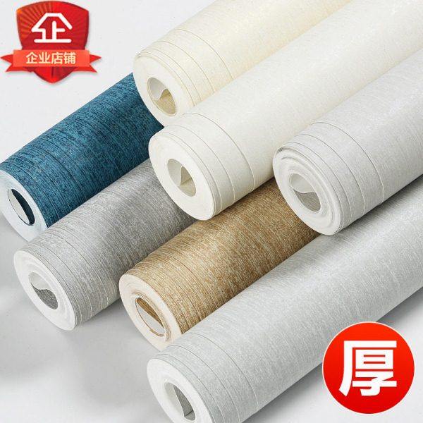 加厚无纺布墙纸非自粘刷胶无胶2023新款客厅房间卧室家用纯色壁纸