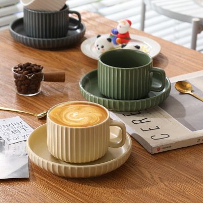 Dark gray high-end luxury ceramic tableware set, coffee cup