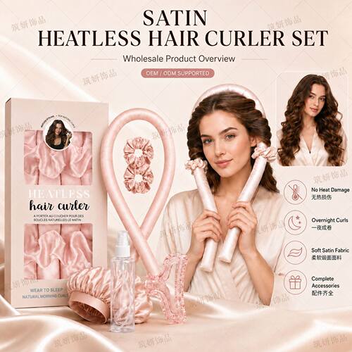 Heatless Curling Rod Headband No Heat Silk Curls Ribbon Hair
