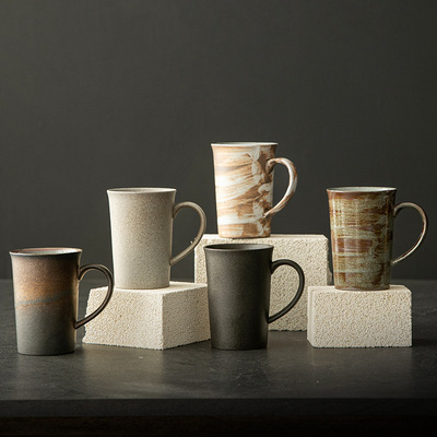 milk tea glass ceramic coffee mug cup cute cartoon spoon杯子