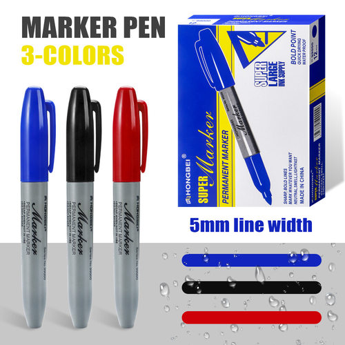 3Pcs/Set Permanent Marker Pen Fine Point Waterproof Ink Th