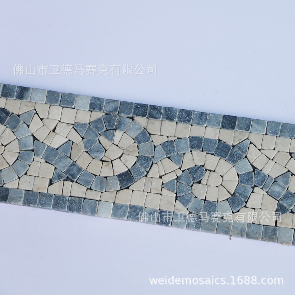 天然大理石马赛克腰线石材马赛克踢脚线波打线围边蔓藤图案腰线