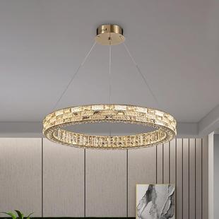 新餐款 晶现代简约轻奢水吊灯客厅厅颜值高LED灯饰高档豪华卧751室