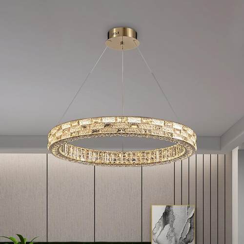 新餐款晶现代简约轻奢水吊灯客厅厅颜值高LED灯饰高档豪华卧751室