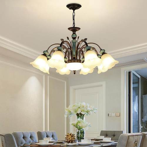 美气式田园客厅款吊灯225年新大复古陶瓷547主卧室饭0厅