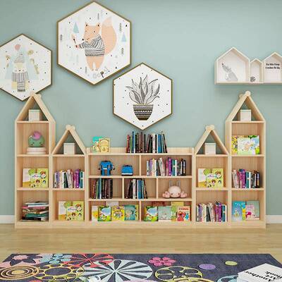 书架童绘MGR本架幼儿园书宝宝落儿地木置物架实整理收纳架柜