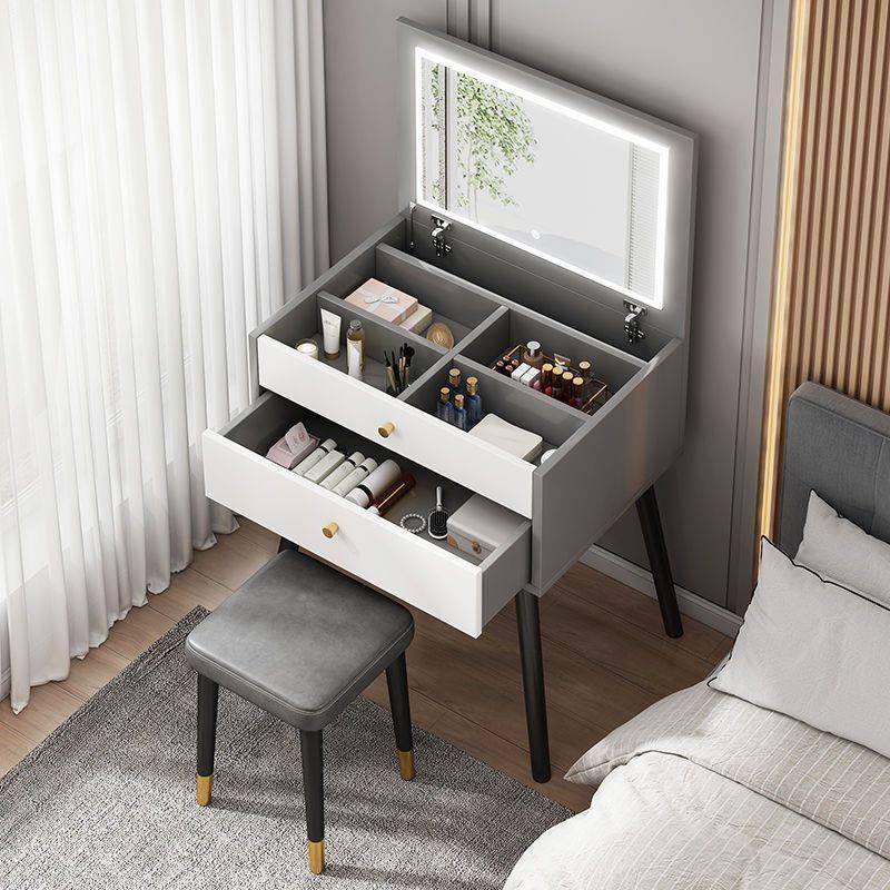 梳妆台卧现代简约2025新款意式翻盖体小型室化桌妆镜收纳JWS柜一