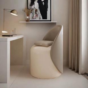 奶油风化凳卧室梳妆506台椅子意式 轻奢圆靠妆背家用网凳妆红化椅