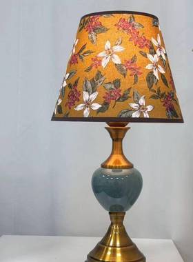 陶中式复古灯瓷台7018灯卧温馨室全铜轻奢LE台D浪