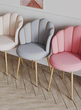 化妆椅轻奢主GNG生卧妆台凳子红靠背感梳美甲椅女卧室花网瓣椅