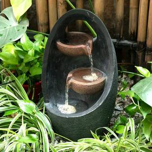 新中式流水摆件ZNR厅公客花司庭院循环水装饰水流盆水循环一体水