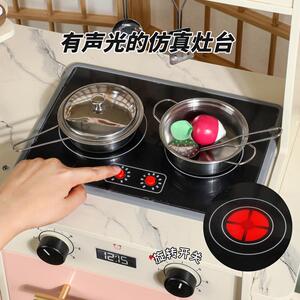 木制真儿童过家家粉色冰早箱厨52322房家套装玩具用教体仿验女孩