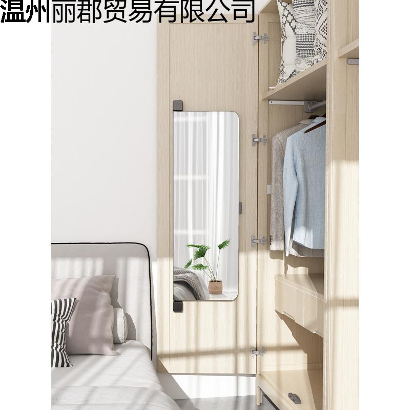 衣柜镜子旋内装推平拉镜衣橱丽F9595M开门穿衣镜内置转隐藏折叠身