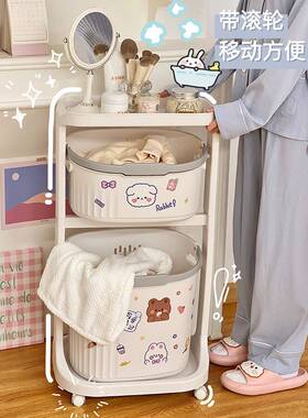 浴室置物架脏衣篮车脏衣篓脏10034972卫生间放脏衣洗服手间厕所推