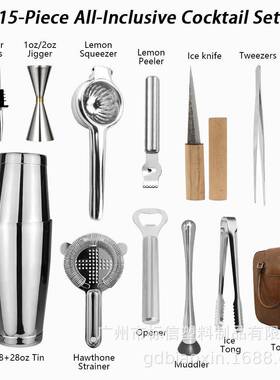 不锈钢3顿4调0酒器gsd002收包波士纳雪克壶鸡尾酒调酒套装包有样