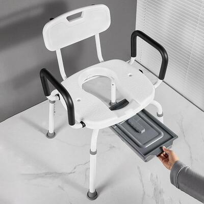 老人孕妇浴室用洗澡椅子可旋转老年人坐卫间便椅生20230424沐浴凳