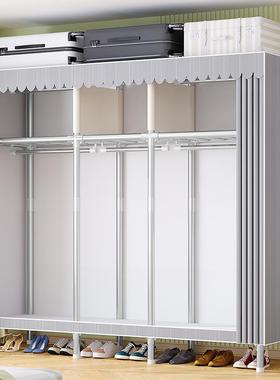 衣家用卧室简易布衣柜现代约收出租房用钢管加粗简BYG1905D挂衣橱