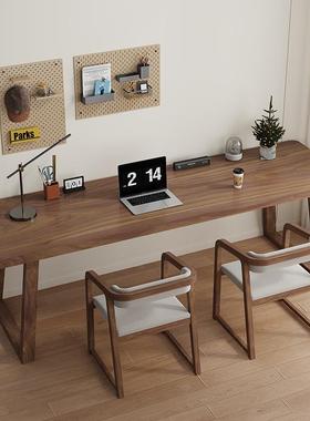 实木书桌长条桌双人学客厅习桌学生写桌字台家用简约办公全电dadg