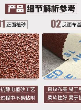 44寸.5寸JB0-木工手撕砂布卷墙面卷打磨5抛光砂带圈60目80DLD0目