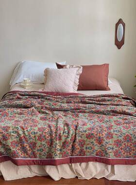 BF767MTHTK层9K复古全棉色织提花双纱夏凉被a类母级风纯婴棉夏被