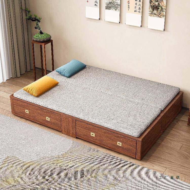 式实木床胡桃木可折叠带储物小户型冬中夏两汉985罗用沙发床