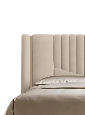 意大利轻奢简米约3104NEA不锈钢室米5布艺床1.8实木双人婚卧床