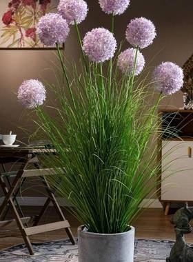 仿真苇件草绿植造景塑假花网红摆料4324室内芦客厅装饰高端绣球花