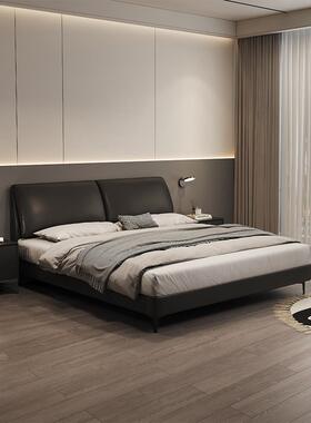 CX法轻式奶油风科技布艺床小现朵代简约HOQ户型双人床奢耳主卧床