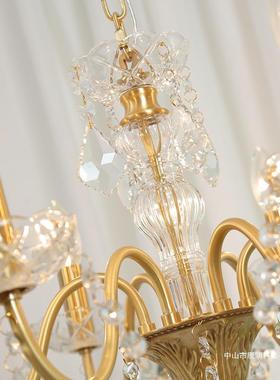 美轻奢蜡烛水晶吊灯法式复式古宫廷风酒卧室店客厅厅84515餐复式
