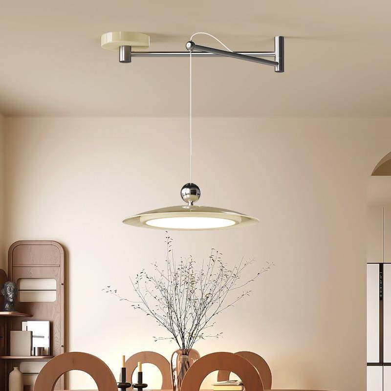 奶风可移位动摇臂移油餐厅吊灯le新款法式餐d74137桌灯简约飞碟吧