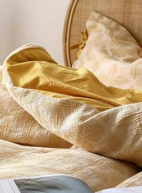 和西四川双式层纱件套全棉纯棉水洗棉床单纱布被套春AL65810季日