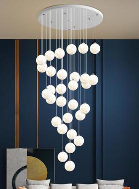 现代旋转复式楼梯吊灯长个性创意灯网吊别红墅楼中楼挑高跃55855