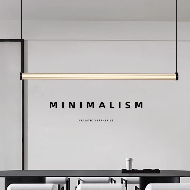 025意2式极桌简餐厅一字吊灯现感代简约长条玻璃953吧台餐灯