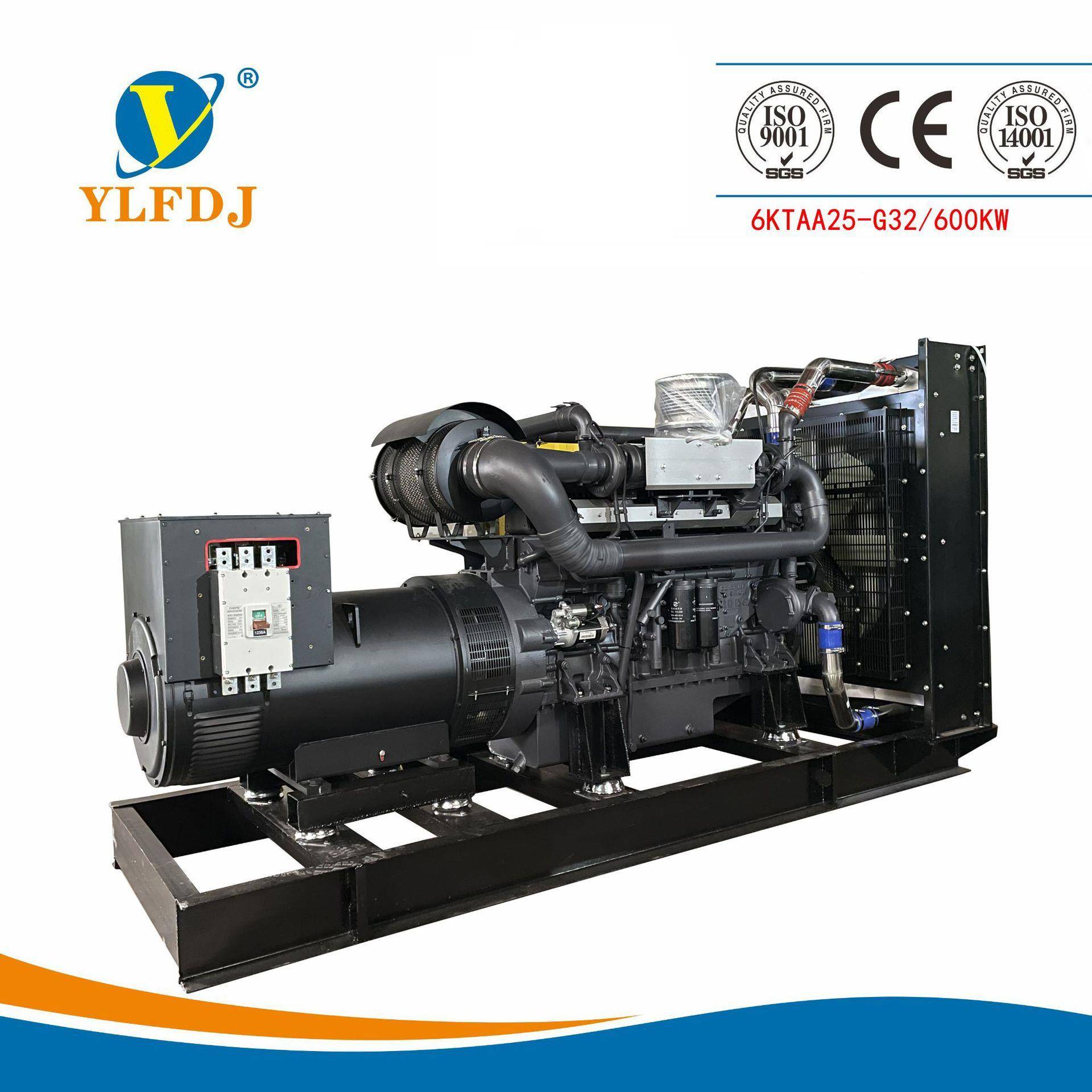 500w柴发电机组380/220v厂家大功率油三相户300KW施工酒k店外常用