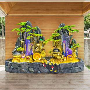 庭院型假山流水景喷泉室外DMB花园池别墅造公大司装 饰酒店景观鱼