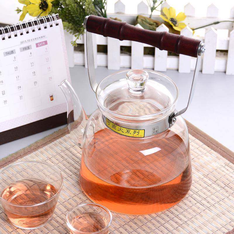 一璃屋窑玻茶壶提壶耐热花玻梁璃茶壶精ADQ品养生泡茶壶手工茶具