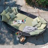 外村户外藤编沙发MBU圆床泳池躺绳编躺椅铝架床度假露天休闲室沙