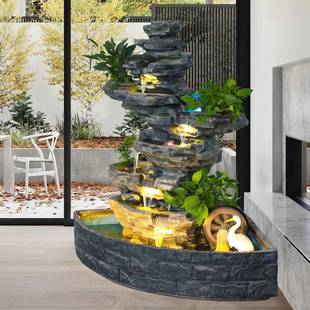 假景山流水HBM喷泉风水轮观摆件阳台鱼水池景花园庭院民宿造景观