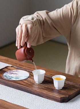 新款整桃块胡茶盘家用实木办公室小排WSTP2402水式型干泡茶台茶海