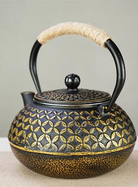 9煮00ml铁艺茶带壶复古过滤网日式用水泡茶家900ml四养生铸铁壶茶